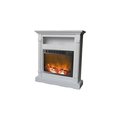 Cambridge Cambridge CAM3437-1WHT 34 x 10 x 37 in. Fireplace Mantel with Log Electric Insert; White CAM3437-1WHT